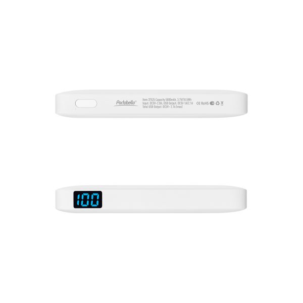 Внешний аккумулятор с подсветкой Ancor 5000 mAh, белый — изображение 5